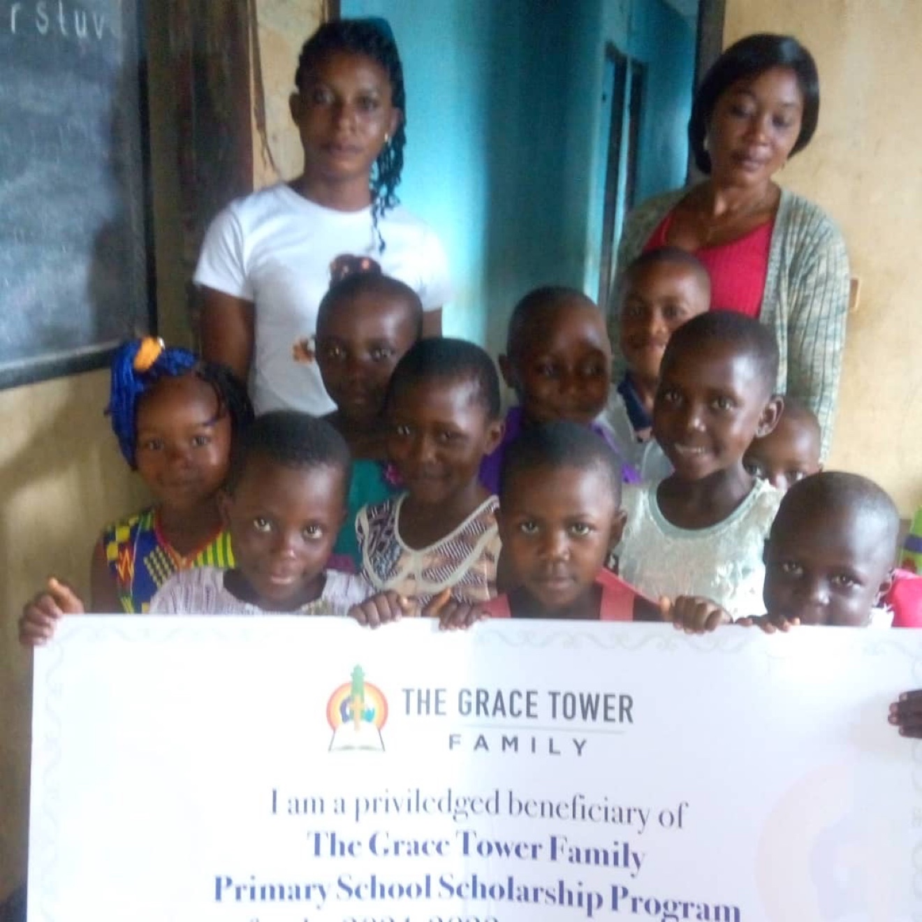Grace Tower Family scholarship beneficiaries in classroom