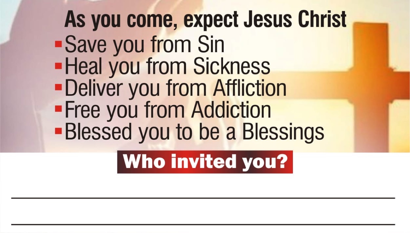 As you come, expect Jesus Christ